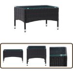 Vidaxl - table basse noir 60x40x36 cm rsine tresse - table basse jardin - table d'extrieur - mobilier ...