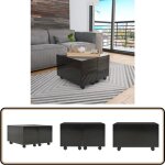 Vidaxl - table basse noir brillant 60x60x35 cm bois d'ingnierie - table basse - meuble tv - table d'appoint ...