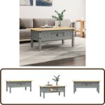 Vidaxl - table basse pin mexicain gamme corona gris 100x55x44 cm - table basse - table d'appoint - meubles ...