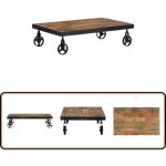 Table basse avec roulettes 100x60x26 cm bois de rcupration - table basse - meuble de salon - table ...