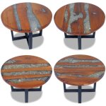 Vidaxl - table basse teck résine 60 cm - table basse - meuble de salon - table ronde - table d'appoint ... Vidaxl - table basse teck résine 60 cm - table basse - meuble de salon - table ronde - table d'appoint ...