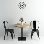 Vidaxl ? table de bistro ronde 80 cm ? mdf et acier ? couleur ch�ne ? hauteur 75 cm ? facile � assembler ...