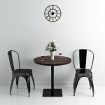Vidaxl - table de bistro mdf et acier rond 80 x 75 cm frne fonc
