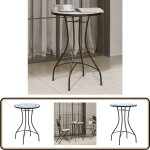Table de bistro mosaque bleu et blanc 50x70 cm cramique - table de bistro - table extrieure - table ...