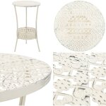 Vidaxl - table de bistro style vintage ronde m�tal 40x70 cm blanc - table bistro - table ronde - table ...