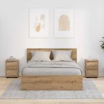 Vidaxl tables de chevet 2 pcs ch�ne artisanal 30, 5 x 30 x 43 cm