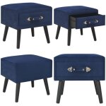 Table de chevet bleu 40x35x40 cm velours - table de chevet - table nuit - meubles chambre - mobilier ... Table de chevet bleu 40x35x40 cm velours - table de chevet - table nuit - meubles chambre - mobilier ...