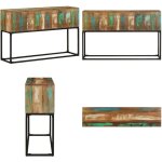Table console 120x30x75 cm bois de récupération massif - table basse industrielle - table d'appoint vintage ... Table console 120x30x75 cm bois de récupération massif - table basse industrielle - table d'appoint vintage ...
