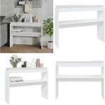 Table console blanc 102x30x80 cm bois d'ingénierie - table basse blanche - meuble d'entrée - table d'appoint ... Table console blanc 102x30x80 cm bois d'ingénierie - table basse blanche - meuble d'entrée - table d'appoint ...