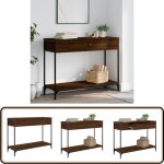Table console chne marron 100x34, 5x75 cm bois d'ingnierie - table basse - meuble d'entre - table ...