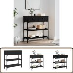 Table console noir 72, 5x25x75 cm bois d'ingnierie - table basse - table d'appoint - meuble d'entre ...