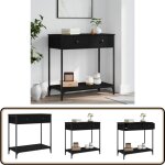 Table console noir 75x34, 5x75 cm bois d'ingnierie - table basse - table d'appoint - meuble d'entre ...