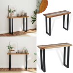 Table console teck 100 x 35 x 75 cm - table basse industrielle - table d'appoint teck - meuble salle ... Table console teck 100 x 35 x 75 cm - table basse industrielle - table d'appoint teck - meuble salle ...