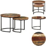 Vidaxl - tables gigognes 2 pcs bois de rcupration massif - table basse - tables gigognes - mobilier ...