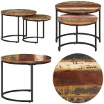 Vidaxl - tables gigognes 2 pcs bois de rcupration massif - table basse - tables gigognes - mobilier ...