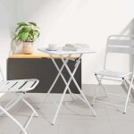 Vidaxl - table de jardin blanc 55 x 55 x 73 cm acier rev�tu de poudre