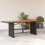 Vidaxl - table de jardin et dessus en bois d'acacia noir r�sine tress�e