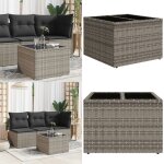 Table de jardin dessus en verre gris 55x55x37 cm r�sine tress�e - table de jardin - table ext�rieure ...