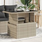 Vidaxl table de jardin dessus en verre gris clair 100x55x73 cm rotin Vidaxl table de jardin dessus en verre gris clair 100x55x73 cm rotin