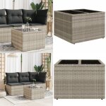 Vidaxl - table de jardin avec dessus en verre gris clair r�sine tress�e - table de jardin - mobilier ...