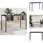 Vidaxl - table de jardin dessus en verre noir 115x54x74cm r�sine tress�e - table de jardin - table ext�rieure ...