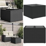 Vidaxl - table de jardin dessus en verre noir 55x55x37 cm r�sine tress�e - table de jardin - table ext�rieure ...