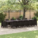 Vidaxl - table de jardin marron 400 x 100 x 73 cm polyrotin