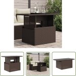 Vidaxl table de jardin r�glable - table de jardin dessus en verre marron 100x55x73 cm poly rotin
