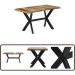 Vidaxl - table  manger 140x70x75 cm bois de rcupration massif - table  manger - table industrielle ...