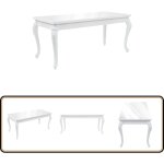 Vidaxl - table � manger 179x89x81 cm blanc brillant - table � manger - table ronde - table extensible ...