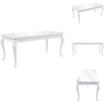 Vidaxl - table à manger 179x89x81 cm blanc brillant - table à manger - table ronde - table extensible ... Vidaxl - table à manger 179x89x81 cm blanc brillant - table à manger - table ronde - table extensible ...