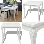 Vidaxl - table  manger 80x80x76 cm blanc brillant - table  manger - table ronde - table carr - table ...