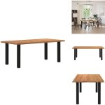 Vidaxl - table  manger bord naturel bois massif chne rectangulaire - table  manger - tables  manger ...