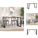 Vidaxl - table à manger cadre en o 140x80x75 cm bois de pin massif acier - table à manger - table de ... Vidaxl - table à manger cadre en o 140x80x75 cm bois de pin massif acier - table à manger - table de ...