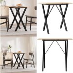 Vidaxl - table  manger cadre en x 80x50x75 cm bois de pin massif acier - table  manger - table de salle ...