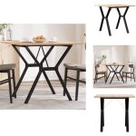 Vidaxl - table  manger cadre en y 80x80x75 cm bois de pin massif acier - table  manger - table ronde ...