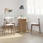 Vidaxl ? table de salle � manger carr�e 80x80 cm ? ch�ne artisanal ? hauteur 75 cm ? bois d'ing�nierie ...