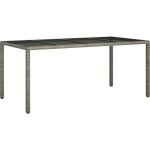 Table de jardin pour repas gris 190 x 90 x 75 cm poly rotin vidaxl