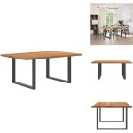 Vidaxl - table  manger marron clair bois de chne massif rectangulaire - table  manger - tables  manger ...