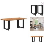 Vidaxl - table  manger marron clair bois de chne massif rectangulaire - table  manger - tables  manger ...