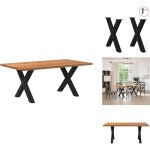 Vidaxl - table  manger marron clair bois de chne massif rectangulaire - table  manger - tables  manger ...