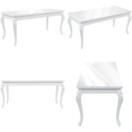 Vidaxl - table à manger 179x89x81 cm blanc brillant - table à manger - table ronde - table extensible ... Vidaxl - table à manger 179x89x81 cm blanc brillant - table à manger - table ronde - table extensible ...