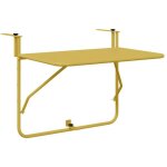 Vidaxl - table suspendue de balcon dor� 60 x 39 x 65 cm acier