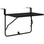 Vidaxl - table suspendue de balcon noir 60 x 39 x 65 cm acier