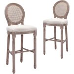 Vidaxl - tabourets de bar lot de 2 blanc lin