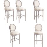 Vidaxl - tabourets de bar lot de 2 blanc lin - chaises de bar - tabourets de bar - chaise de bar - meubles ...