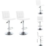 Vidaxl - tabourets de bar lot de 2 blanc similicuir - tabouret de bar - tabourets de comptoir - chaise ...