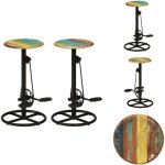 Vidaxl - tabourets de bar lot de 2 bois massif de récupération - chaises de bar - tabourets de bar - ... Vidaxl - tabourets de bar lot de 2 bois massif de récupération - chaises de bar - tabourets de bar - ...