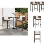 Vidaxl - tabourets de bar lot de 2 avec coussins marron résine tressée - tabouret de bar - chaises de ... Vidaxl - tabourets de bar lot de 2 avec coussins marron résine tressée - tabouret de bar - chaises de ...