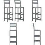 Vidaxl - tabourets de bar lot de 2 gris bois d'acacia massif - tabouret de bar - chaise de bar - mobilier ... Vidaxl - tabourets de bar lot de 2 gris bois d'acacia massif - tabouret de bar - chaise de bar - mobilier ...